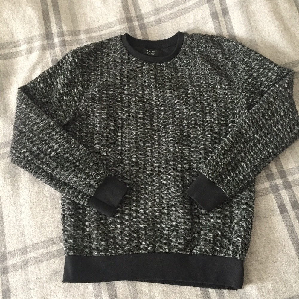 Zara Man 3D Textured Crew Neck Sweater